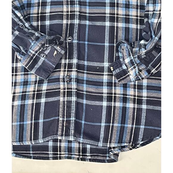 VTG Weatherproof Plaid Flannel Shirt Men’s Sz L Grunge Utility Vibes Rave - Picture 6 of 10